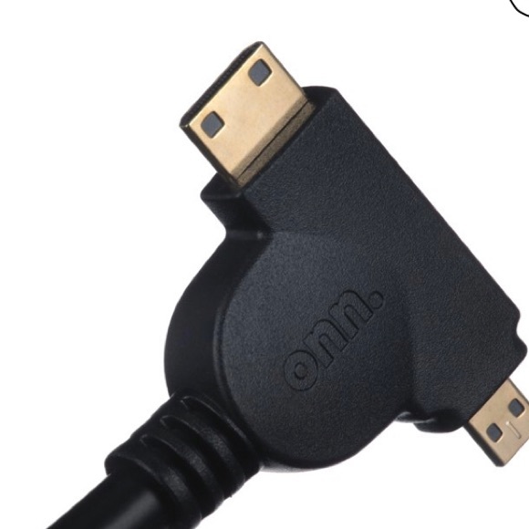 NWT onn. Mini and Micro HDMI to HDMI 4K Adapter / Color Black - Picture 2 of 4